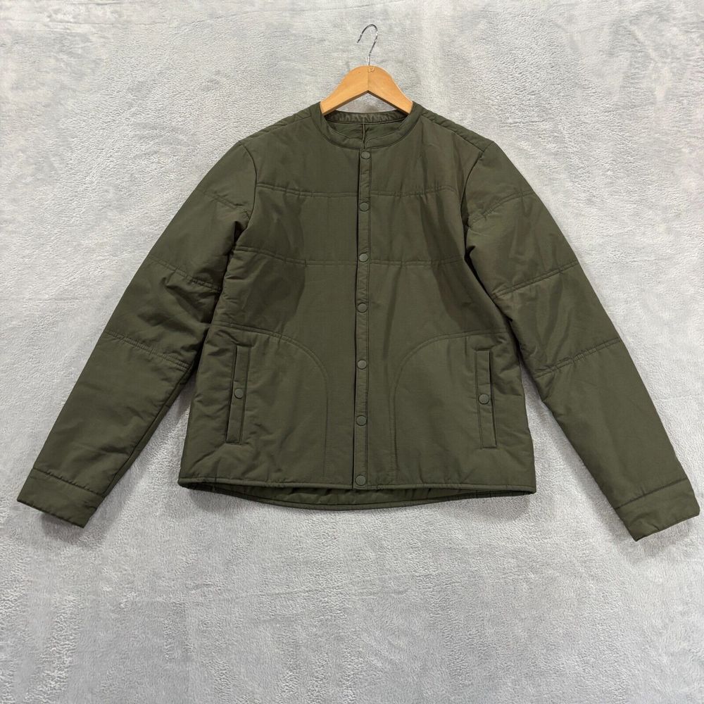 Burton Living Lining Jacket Womens S Green Quilted Pockets Snap Button